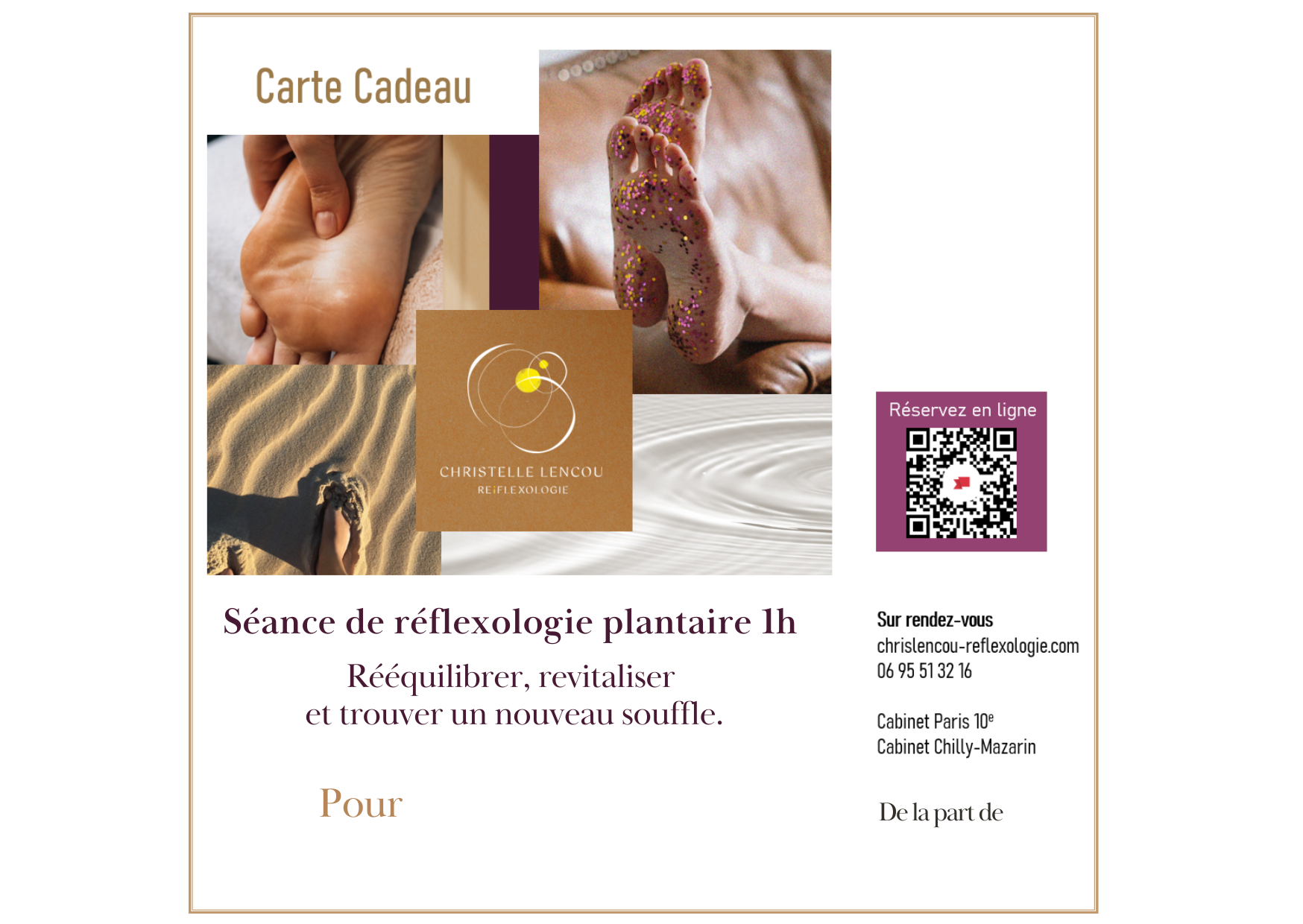 Carte cadeau réflexologie plantaire